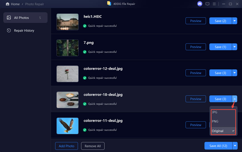 save repaired images in chatgpt supported formats