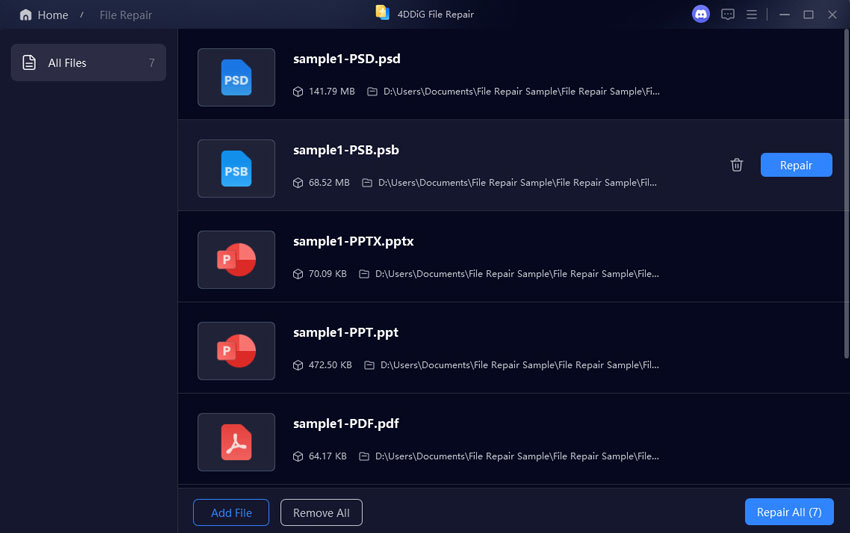 start repairing excel files that are not opening