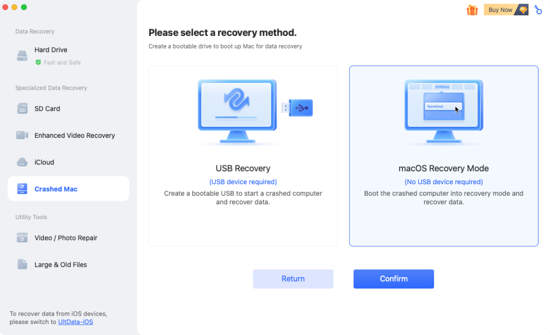 select a recovery mode