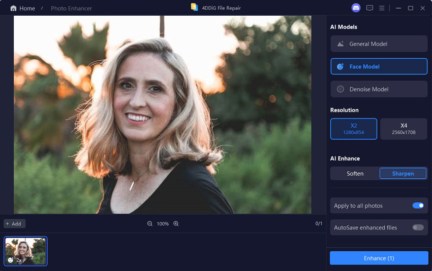select ai model for image enhancement