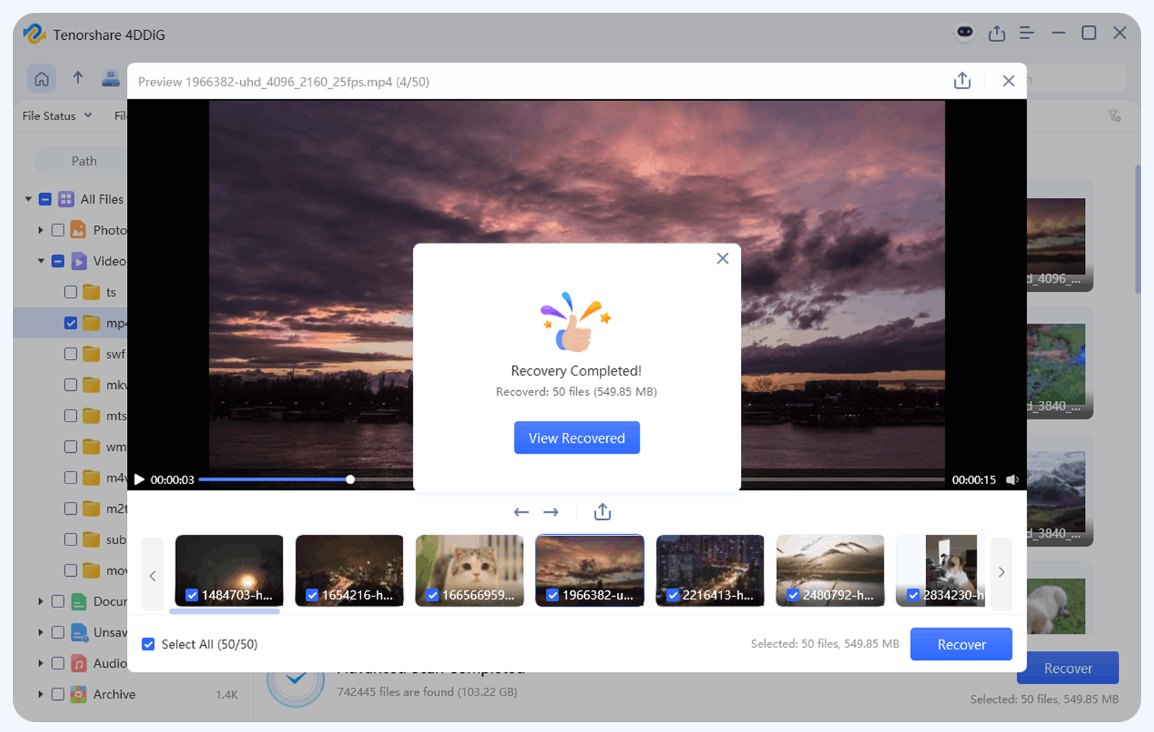 preview recover data
