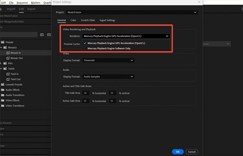 adobe media encoder change render