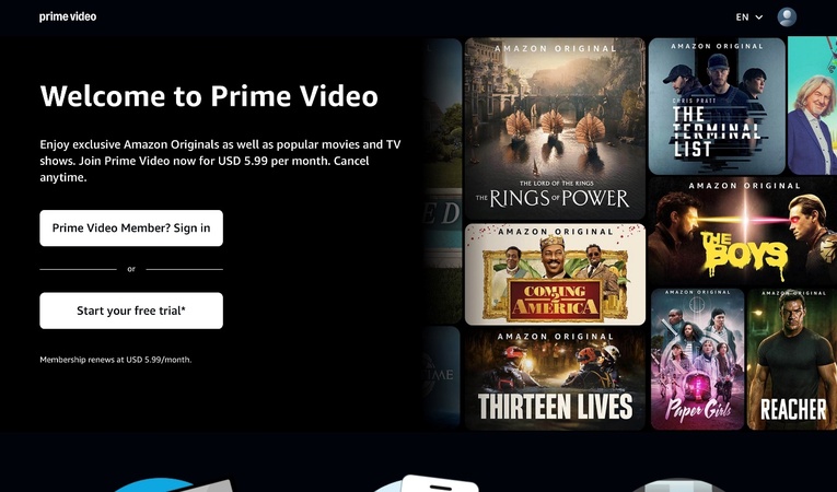 amazon prime video web version