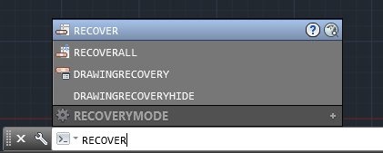 autocad recover command