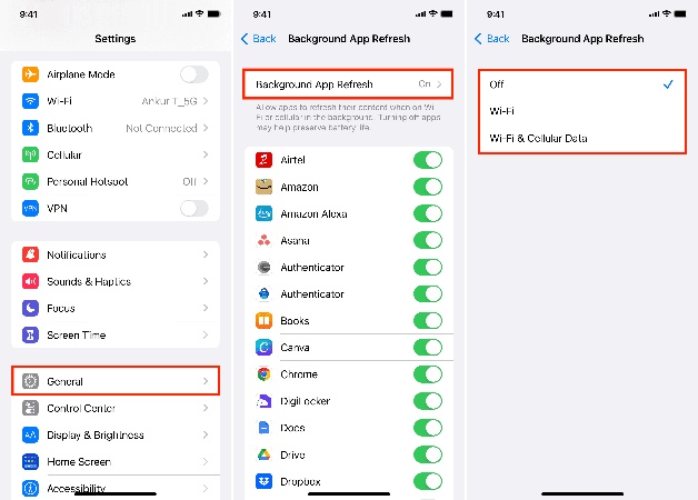 background app refresh