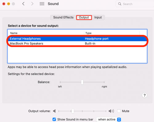 check mac sound settings to fix no sound on videos mac