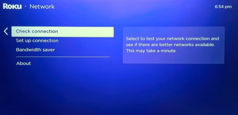 check roku tv network connections