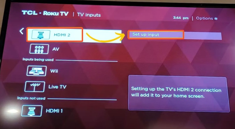 check tcl roku tv input source connections