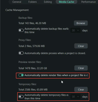 Filmora-Cache und Renderdateien löschen, um Probleme zu beheben