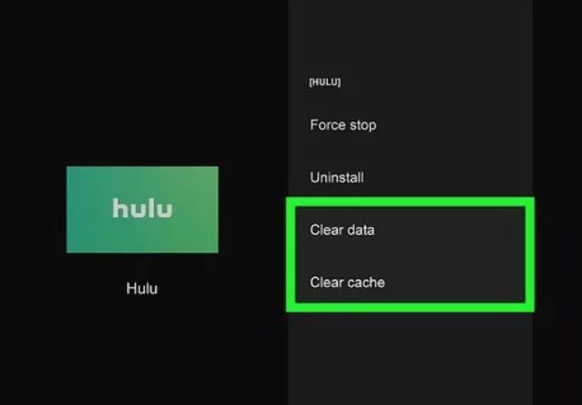 clear hulu cache data on tv