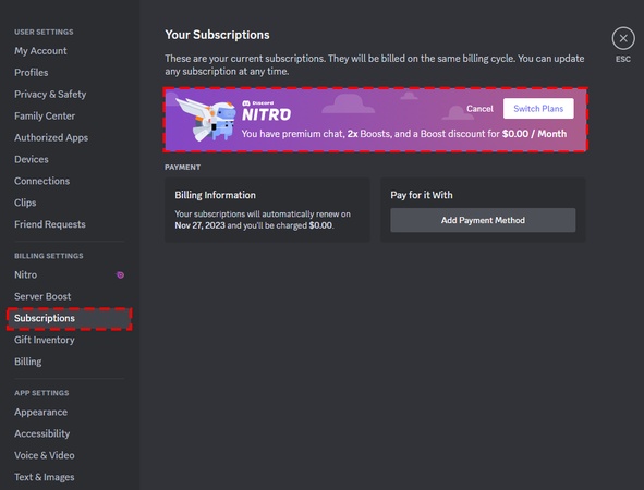 discord subscription