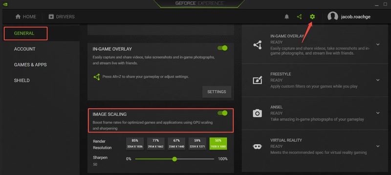 turn off geforce image scaling to fix video screen green