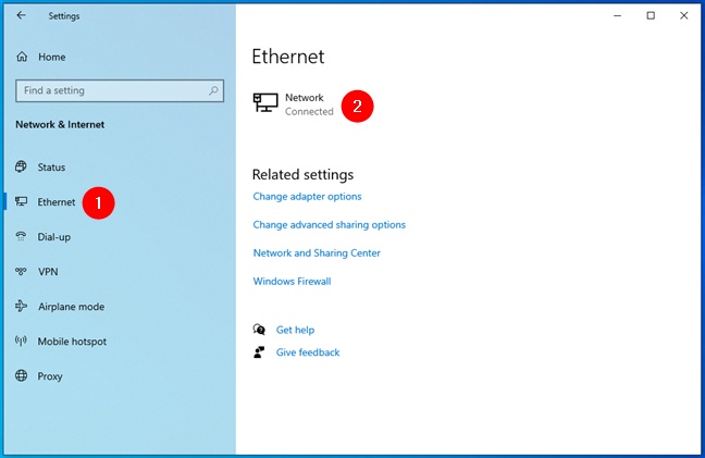go to ethernet settings