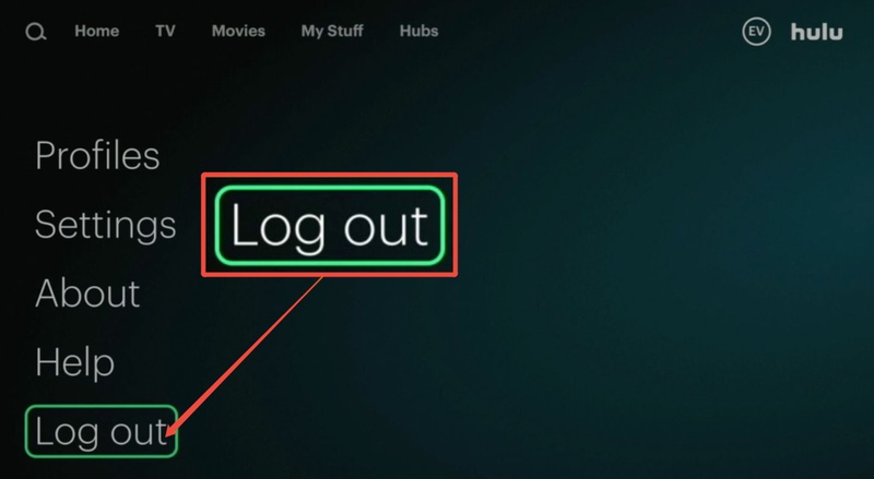 log out hulu account to fix hulu black screen on roku