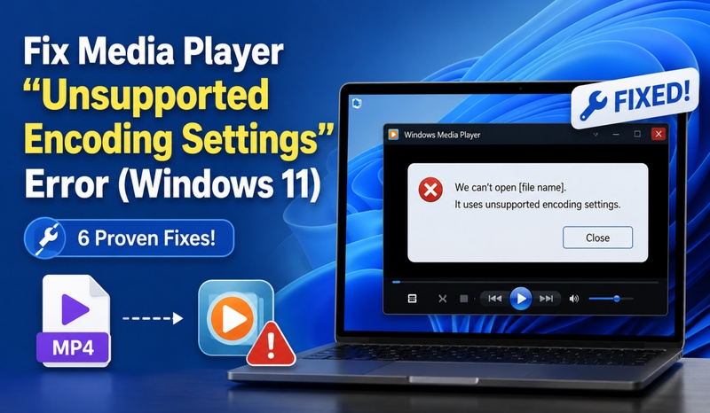 media player unsupported encoding settings