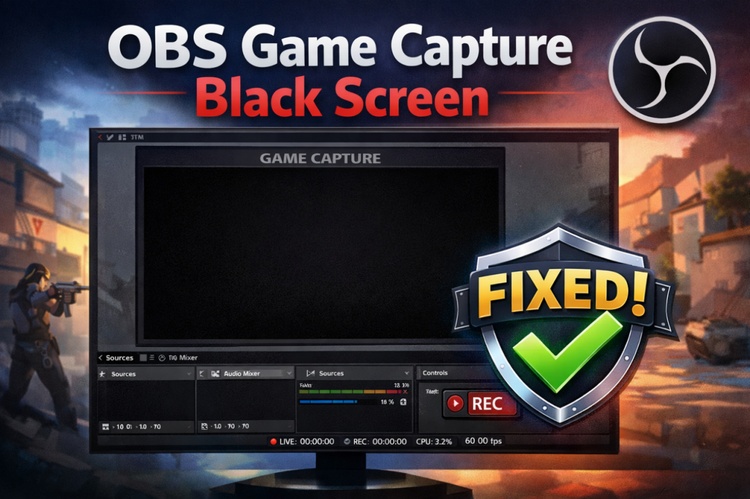 obs game capture black screen
