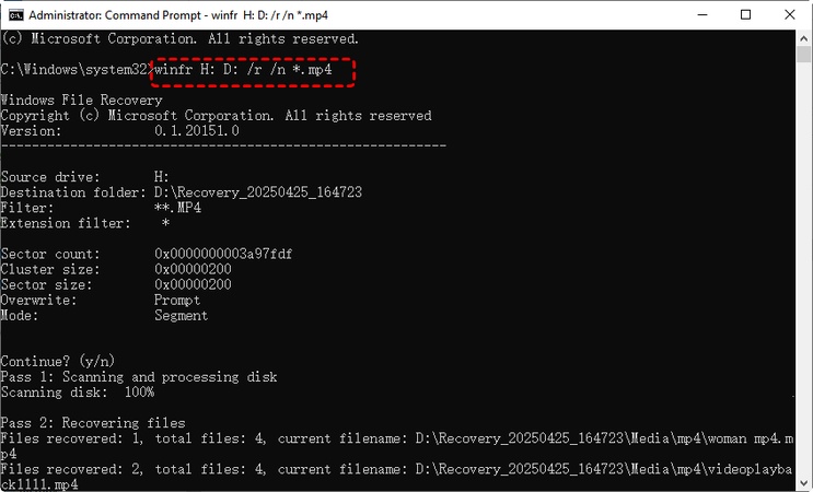 repair corrupted videos with windows file recovery