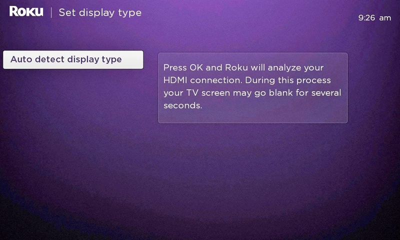 roku tv auto detect display type