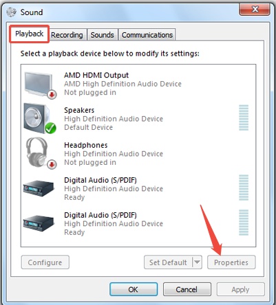sound playback properties