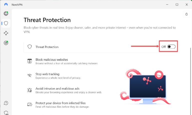 turn off nordvpn threat protection to fix error code 232600