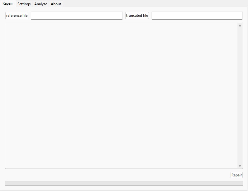 upload reference and damaged videos to untrunc