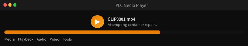 vlc decode and repair container on open