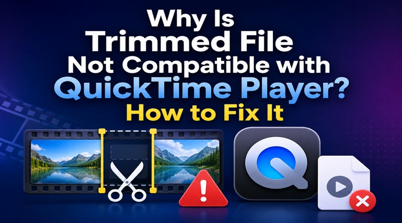 why is trimmed file not compatible with quicktime player