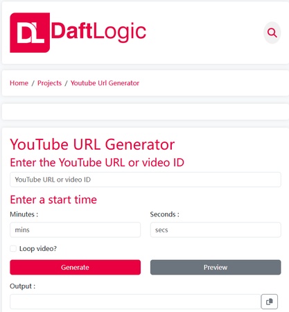 유튜브 URL 생성기