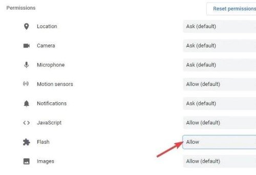 allow flash on mac