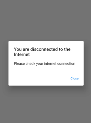 check internet connection