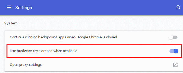 Chrome-Hardwarebeschleunigung deaktivieren