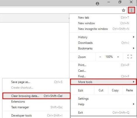 clear browsing data