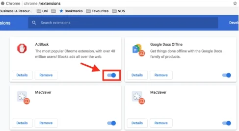 disable adblocker to fix youtube no sound issue