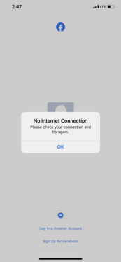 check internet connection on facebook
