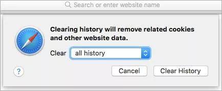 remover o histórico do navegador do safari