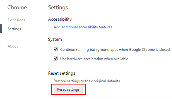 Chrome auf Standardeinstellungen zurücksetzen, um zu beheben, dass youtube auf Chrome nicht funktioniert