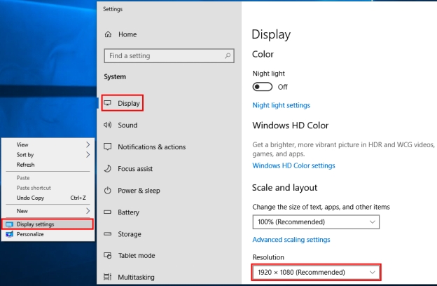ajustar la resolución de pantalla de Windows para corregir el problema del juego de barra de mentirosos