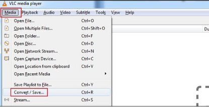 usar la función vlc convert o guardar