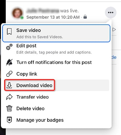 download a facebook video directly