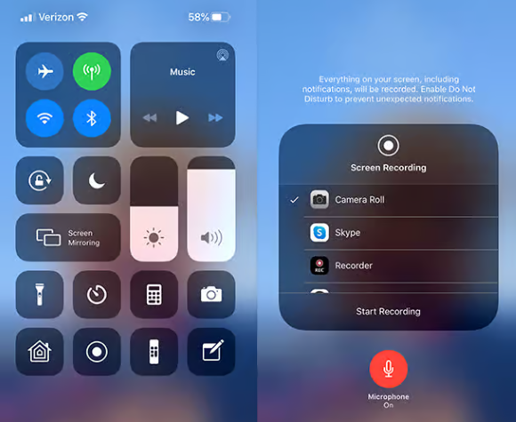 screen record on iphone