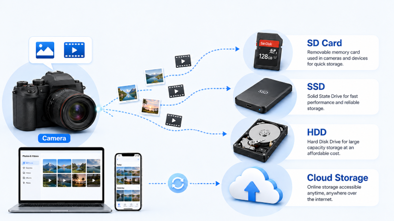 where the videos and photos are stored