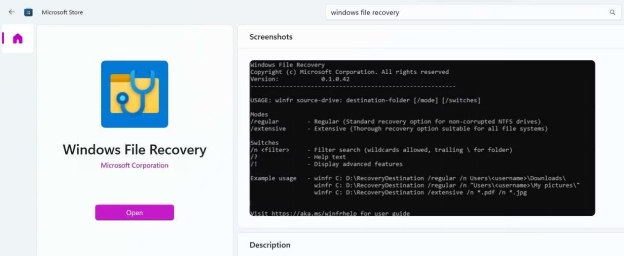 windows file recovery