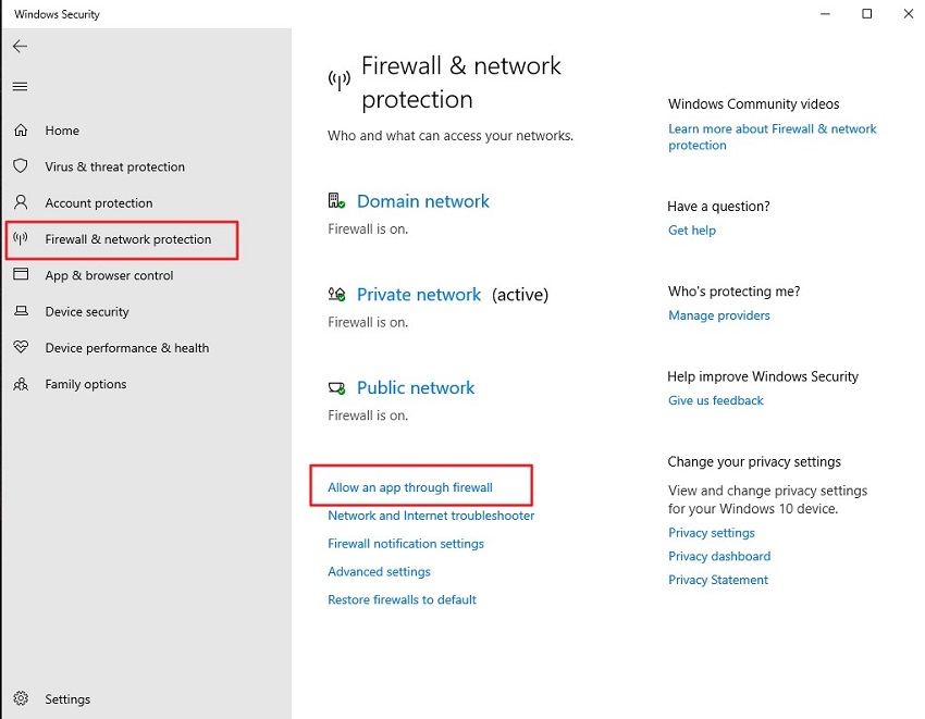 allow vlc through windows defender firewall - step 1
