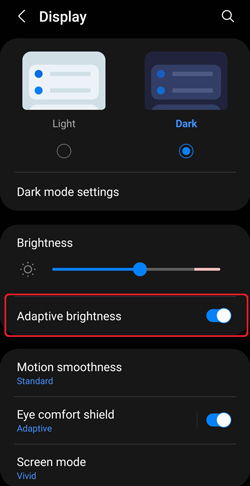 adjust adaptive brightness to fix android video black screen