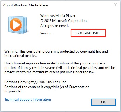 check version of Windows media player