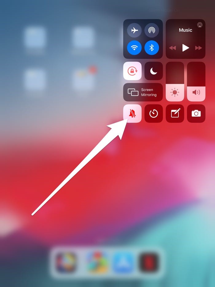 check volume and mute settings on ipad