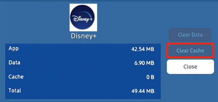 limpar os dados em cache do disney plus na tv samsung - passo 3