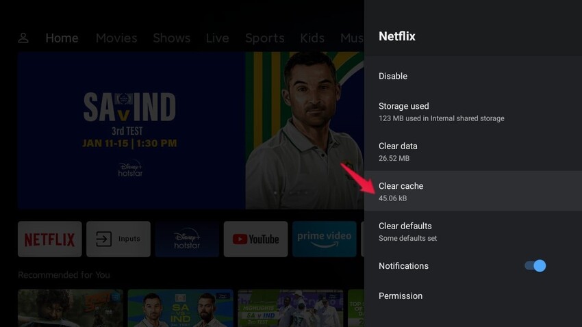 clear netflix cache on smart tv to fix buffering