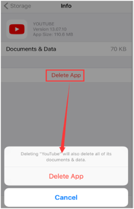 clear youtube cache on iphone to fix youtube downloaded videos not playing
