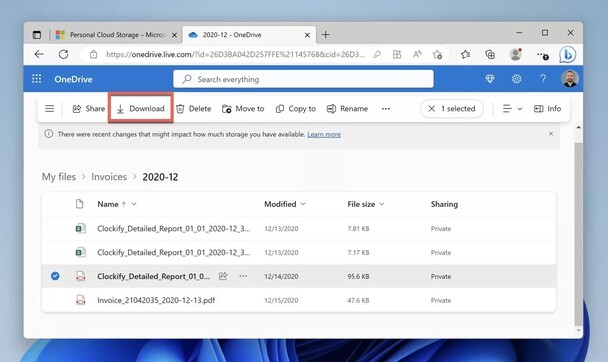 click the download icon